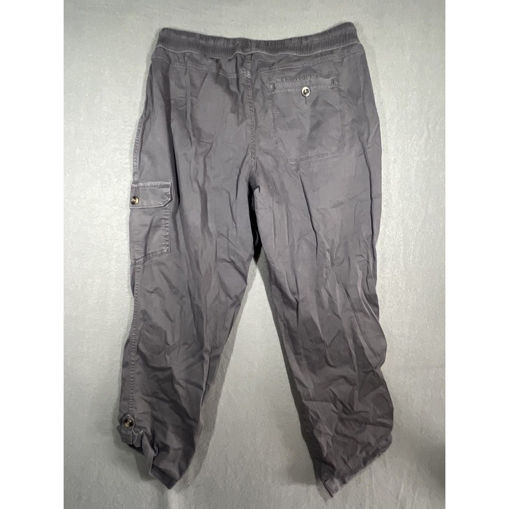 Sonoma Women's Size 12 Gray Cargo Capri Pants Convertible Drawstring Elastic - Picture 6 of 6